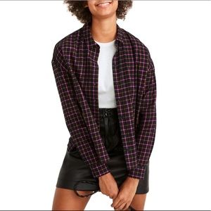 Madewell Plaid Cotton Flannel Long Sleeve Button-Up Shirt XS